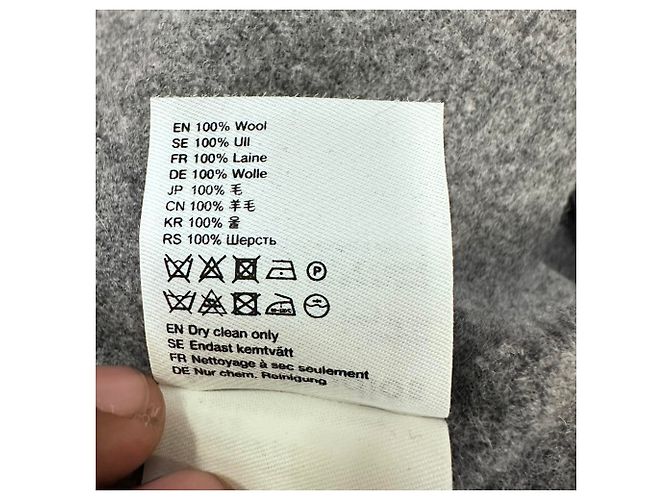 Sciarpa con frange Acne Studios in lana grigia Grigio - vista 4