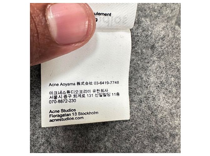 Sciarpa con frange Acne Studios in lana grigia Grigio - vista 5