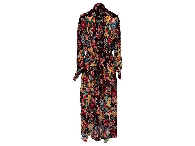 Completo abito maxi a maniche lunghe con stampa floreale in cotone multicolore Zimmermann - vista 3