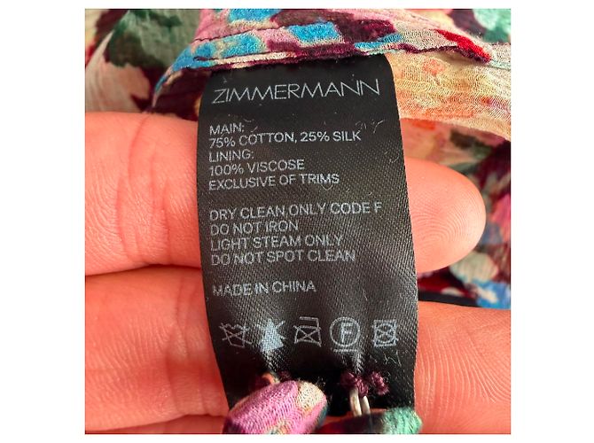 Completo abito maxi a maniche lunghe con stampa floreale in cotone multicolore Zimmermann - vista 4