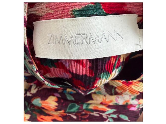 Completo abito maxi a maniche lunghe con stampa floreale in cotone multicolore Zimmermann - vista 7