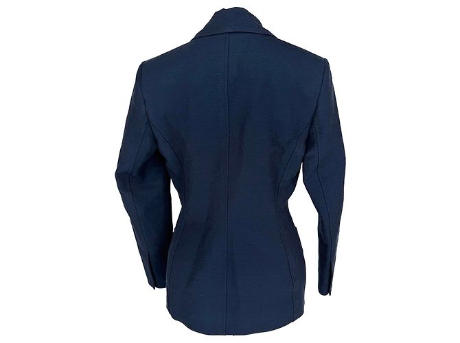 Blazer monopetto Lanvin con tasche in lino blu navy - vista 3
