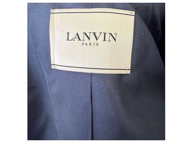Blazer monopetto Lanvin con tasche in lino blu navy - vista 6