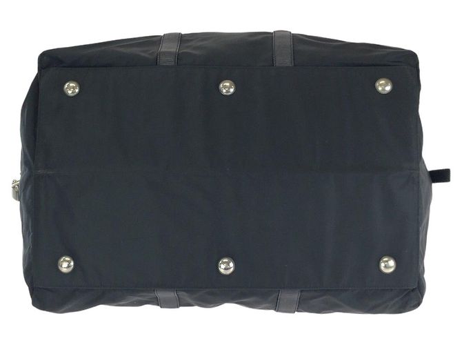 Borsa Boston in Nylon Tessuto Saffiano e Pelle Prada Nero - vista 10