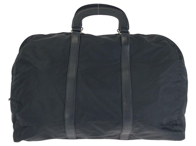 Borsa Boston in Nylon Tessuto Saffiano e Pelle Prada Nero - vista 2