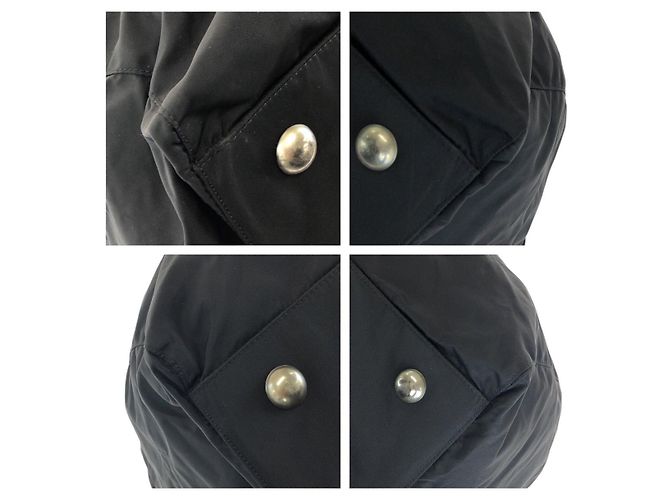 Borsa Boston in Nylon Tessuto Saffiano e Pelle Prada Nero - vista 3