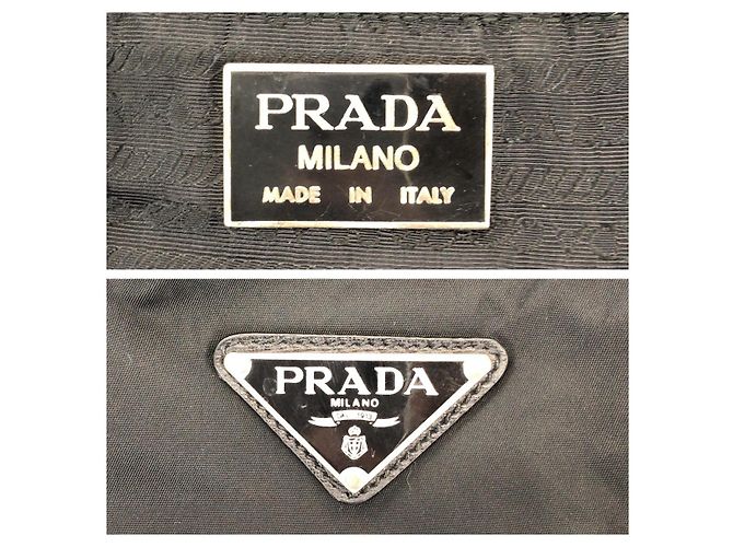 Borsa Boston in Nylon Tessuto Saffiano e Pelle Prada Nero - vista 4