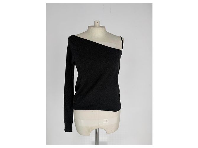 Pull asymétrique Michael Kors en cachemire noir - vue 11