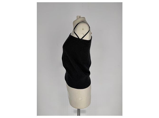 Pull asymétrique Michael Kors en cachemire noir - vue 8