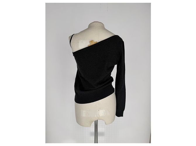 Pull asymétrique Michael Kors en cachemire noir - vue 9