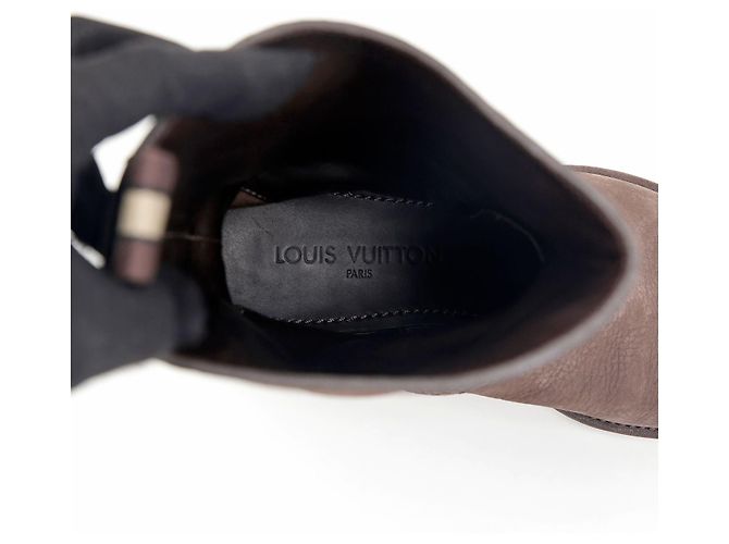 Botas Louis Vuitton de couro e pele de vitelo pony castanhas Marrom - vista 10