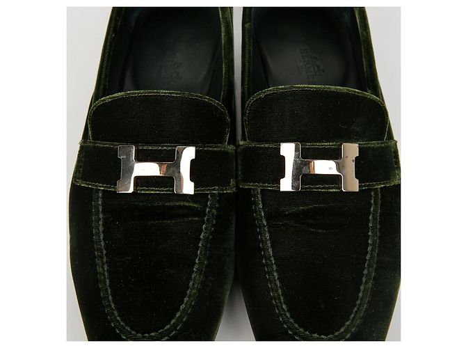 Hermès Mocassino Velvet Paris Taglia Grigio - vista 5