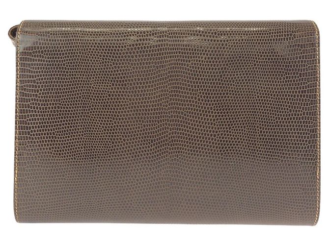 Gucci Echsenleder 2way Schultertasche Clutch Bag Braun - Ansicht 2