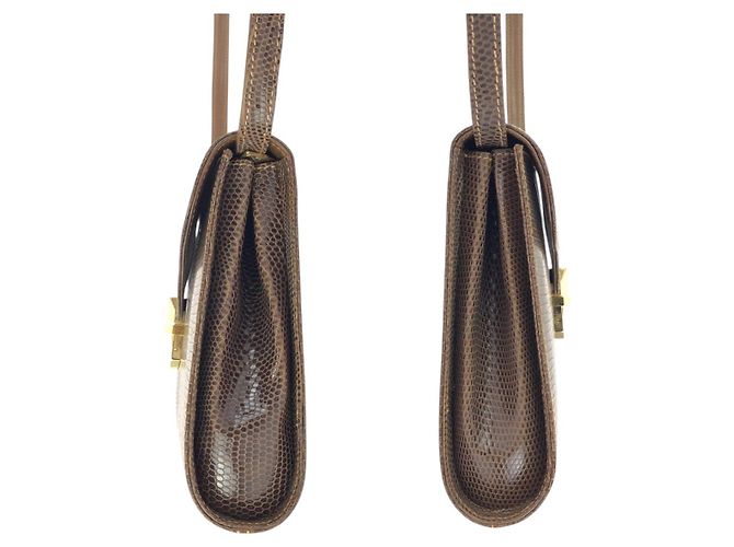 Gucci Echsenleder 2way Schultertasche Clutch Bag Braun - Ansicht 7
