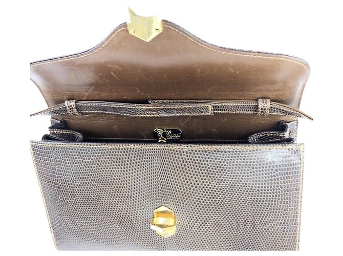 Gucci Echsenleder 2way Schultertasche Clutch Bag Braun - Ansicht 8