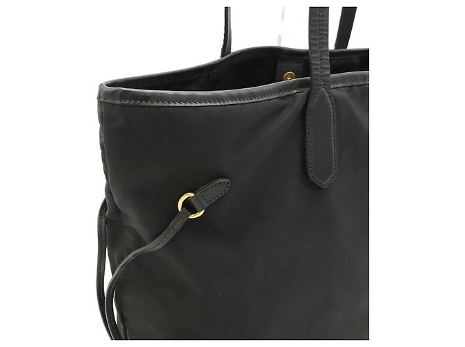 Bolso Tote de Nylon y Cuero Prada Negro - vista 6