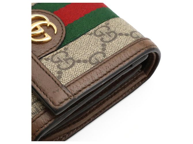 Portafoglio compatto Gucci Ophidia GG Supreme Marrone Beige - vista 7