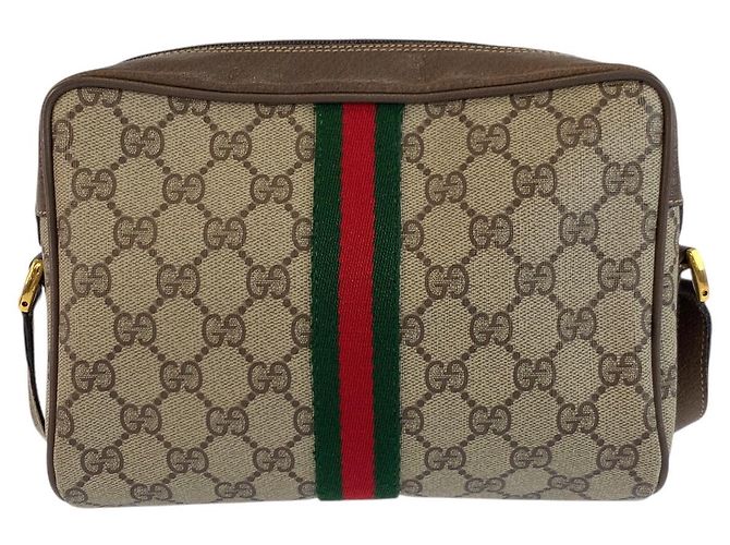 Borsa a tracolla Gucci GG Supreme Canvas Marrone Beige - vista 2