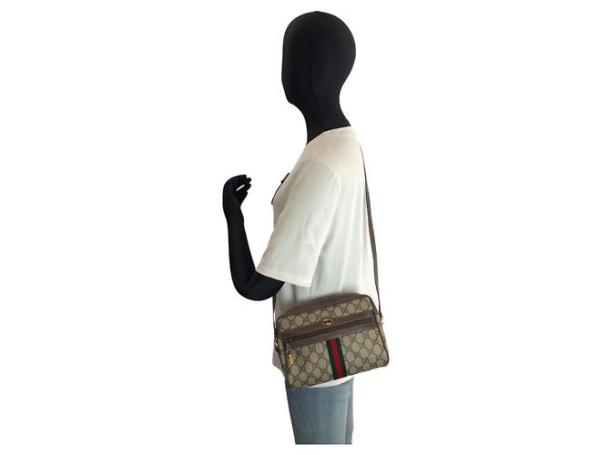 Borsa a tracolla Gucci GG Supreme Canvas Marrone Beige - vista 6