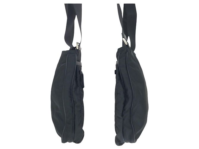 Borsa a tracolla in nylon Tessuto Saffiano e pelle Prada Nero - vista 8
