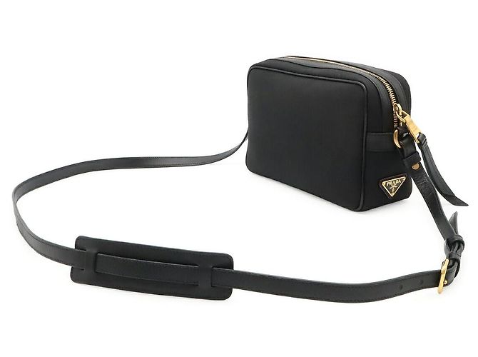 Borsa a tracolla in tela jacquard con logo Prada e pelle Nero - vista 2