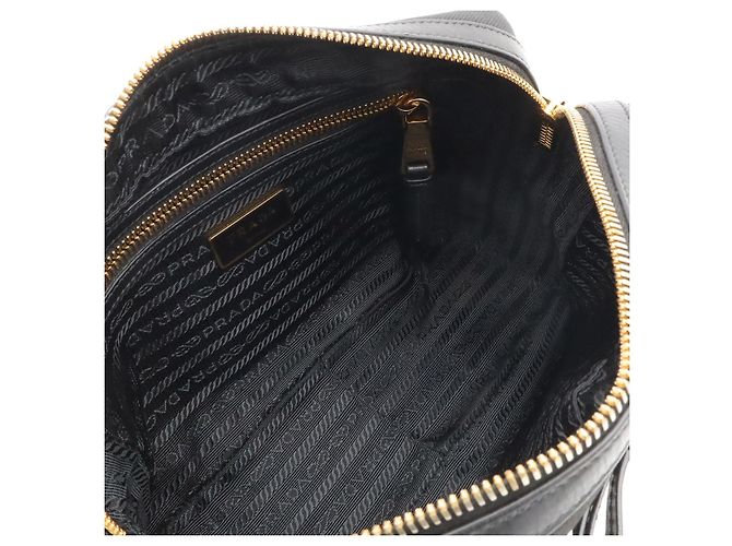 Borsa a tracolla in tela jacquard con logo Prada e pelle Nero - vista 8