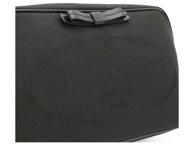 Borsa a tracolla in tela jacquard con logo Prada e pelle Nero - vista 9