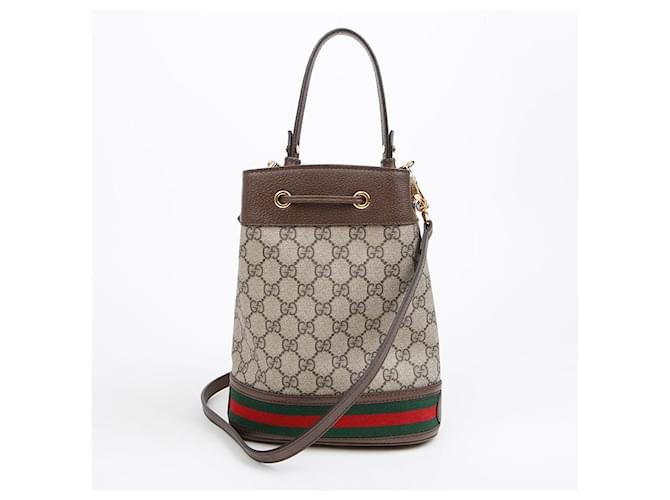 Gucci Borsa a secchiello Ophidia Small Shoulder Bag Marrone - vista 2