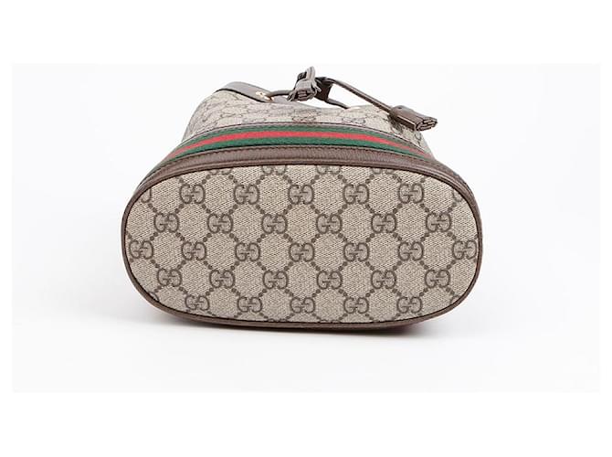 Gucci Borsa a secchiello Ophidia Small Shoulder Bag Marrone - vista 4