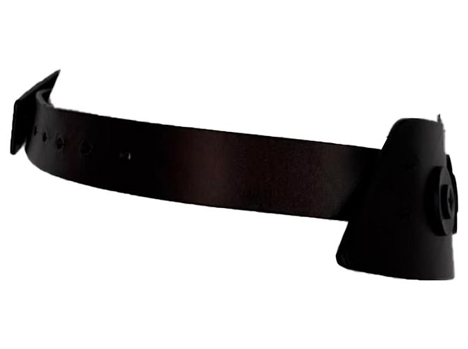 Cinto Saint Laurent Paris Shield em couro marrom Vermelho - vista 2