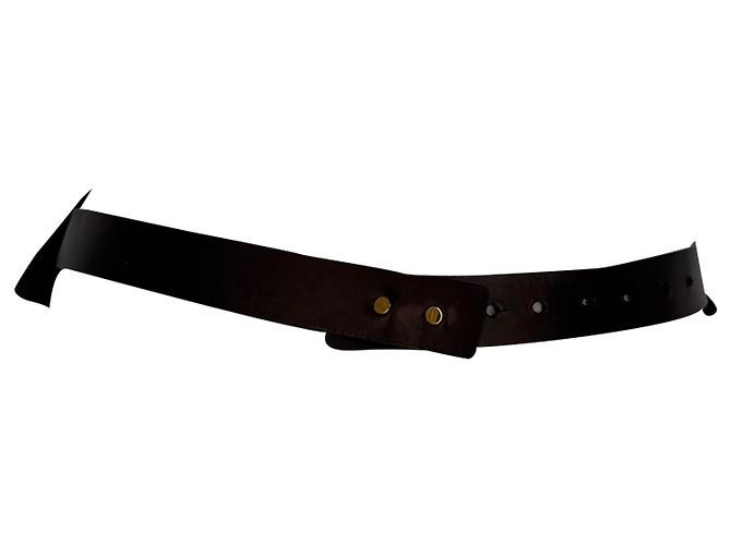 Cinto Saint Laurent Paris Shield em couro marrom Vermelho - vista 3