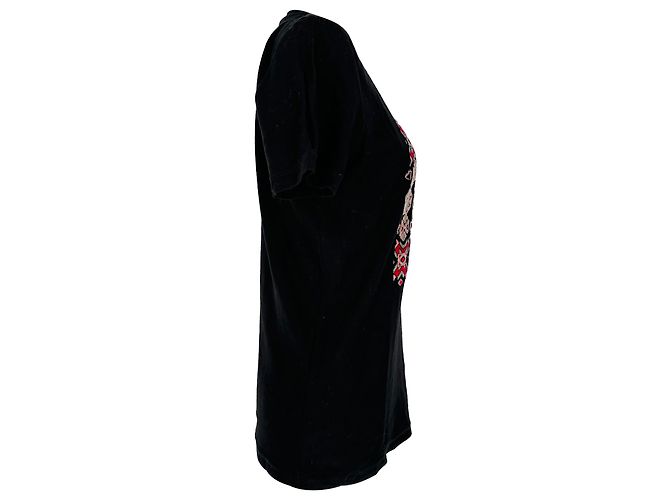 Camiseta de cuello redondo Etro con estampado geométrico en algodón negro - vista 7