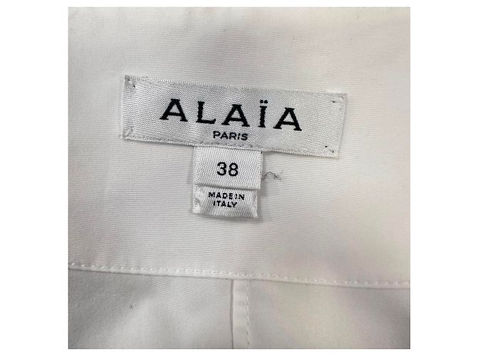 Alaïa Langarm-A-Linien-Minikleid aus weißer Baumwolle - Ansicht 4