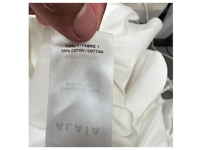 Alaïa Langarm-A-Linien-Minikleid aus weißer Baumwolle - Ansicht 6