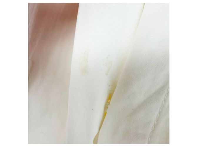 Céline Vestido camisa midi con botones Celine en algodón blanco Crudo - vista 10