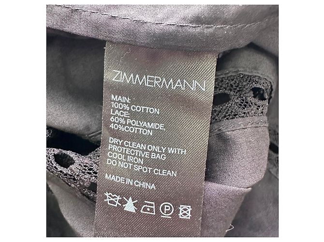 Conjunto de vestido midi com cinto e gola alta em algodão preto da Zimmermann - vista 5