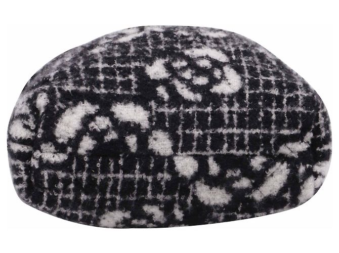 Timeless Borsa Chanel 22 trapuntata Camellia in cashmere nero - vista 6