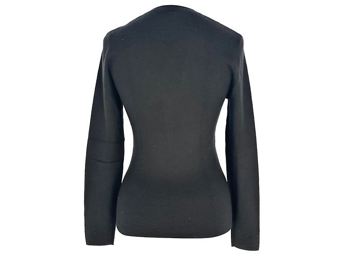 Michael Kors Sweatshirt mit V-Ausschnitt aus schwarzem Kaschmir - Ansicht 3