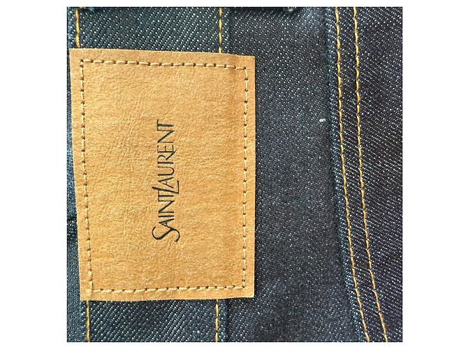 Vaqueros de pierna recta Saint Laurent en algodón azul oscuro - vista 3