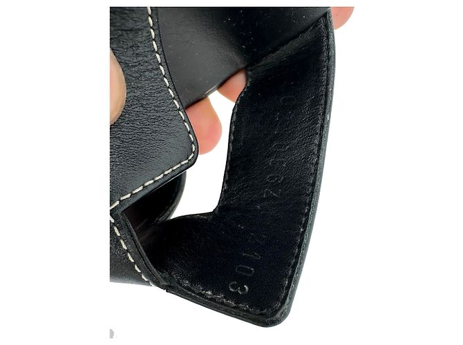 Hermès Sandali Oran H in pelle nera Stampa python - vista 11