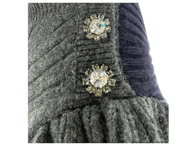 Alexander McQueen Strickbluse mit Puffärmeln aus schwarzer Wolle - Ansicht 11