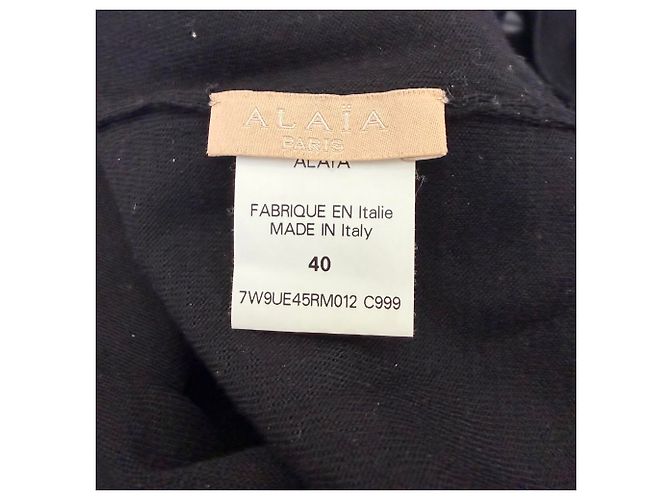 Suéter Alaïa com decote em V em lã preta Preto - vista 6