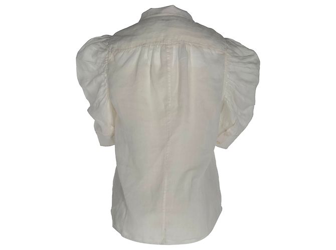 Frame Denim Camicetta con maniche a sbuffo FRAME in ramie avorio Bianco Crudo - vista 3