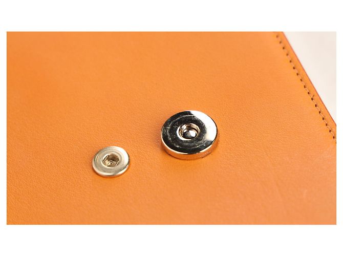 Bolsa transversal com aba Jil Sander em couro laranja Coral - vista 11