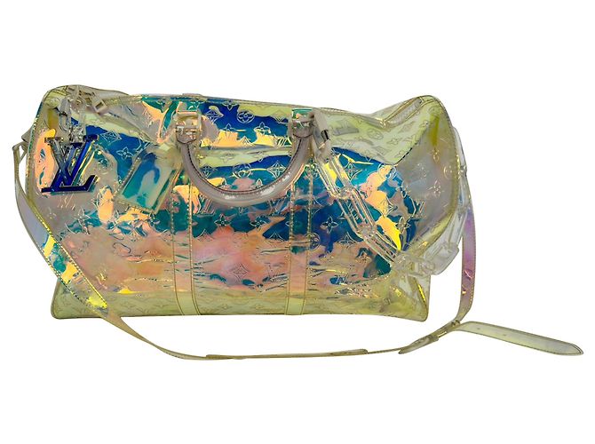 Bolsa Louis Vuitton Monogram Prism Keepall Bandouliere em PVC Multicor - vista 2