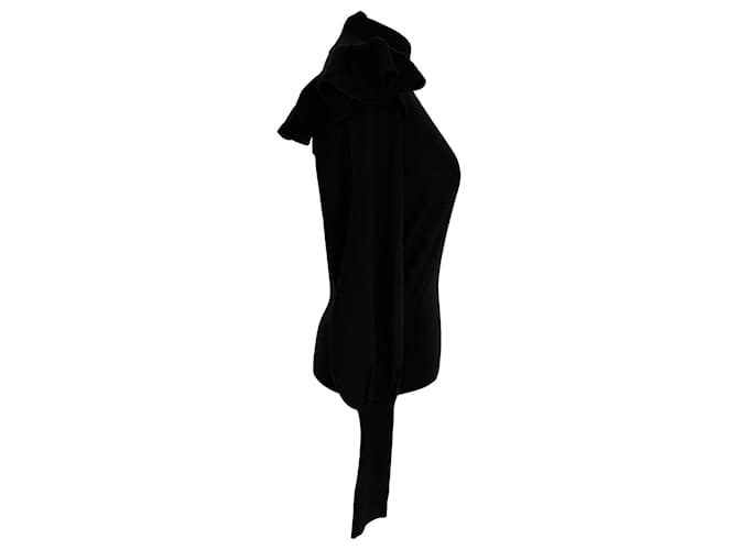 Zimmermann Strickpullover mit hohem Ausschnitt aus schwarzer Merinowolle - Ansicht 2