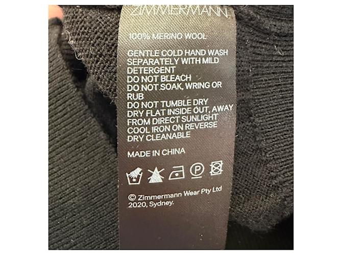 Zimmermann Strickpullover mit hohem Ausschnitt aus schwarzer Merinowolle - Ansicht 5