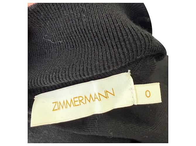 Zimmermann Strickpullover mit hohem Ausschnitt aus schwarzer Merinowolle - Ansicht 6