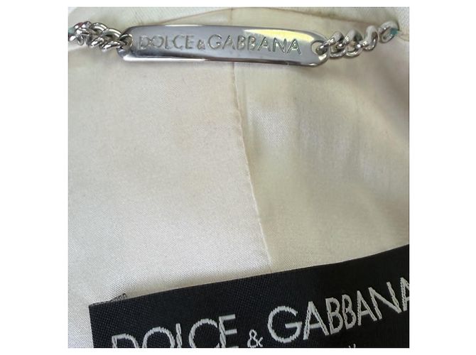Blazer de botonadura sencilla Dolce & Gabbana en algodón blanco Crudo - vista 10