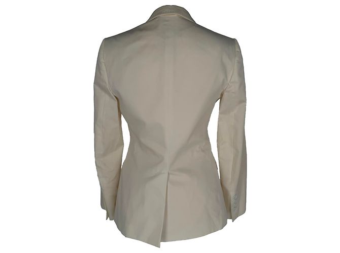 Blazer de botonadura sencilla Dolce & Gabbana en algodón blanco Crudo - vista 3